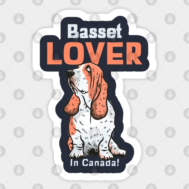 Basset Hound Lover In Canada Sticker by NivousArts